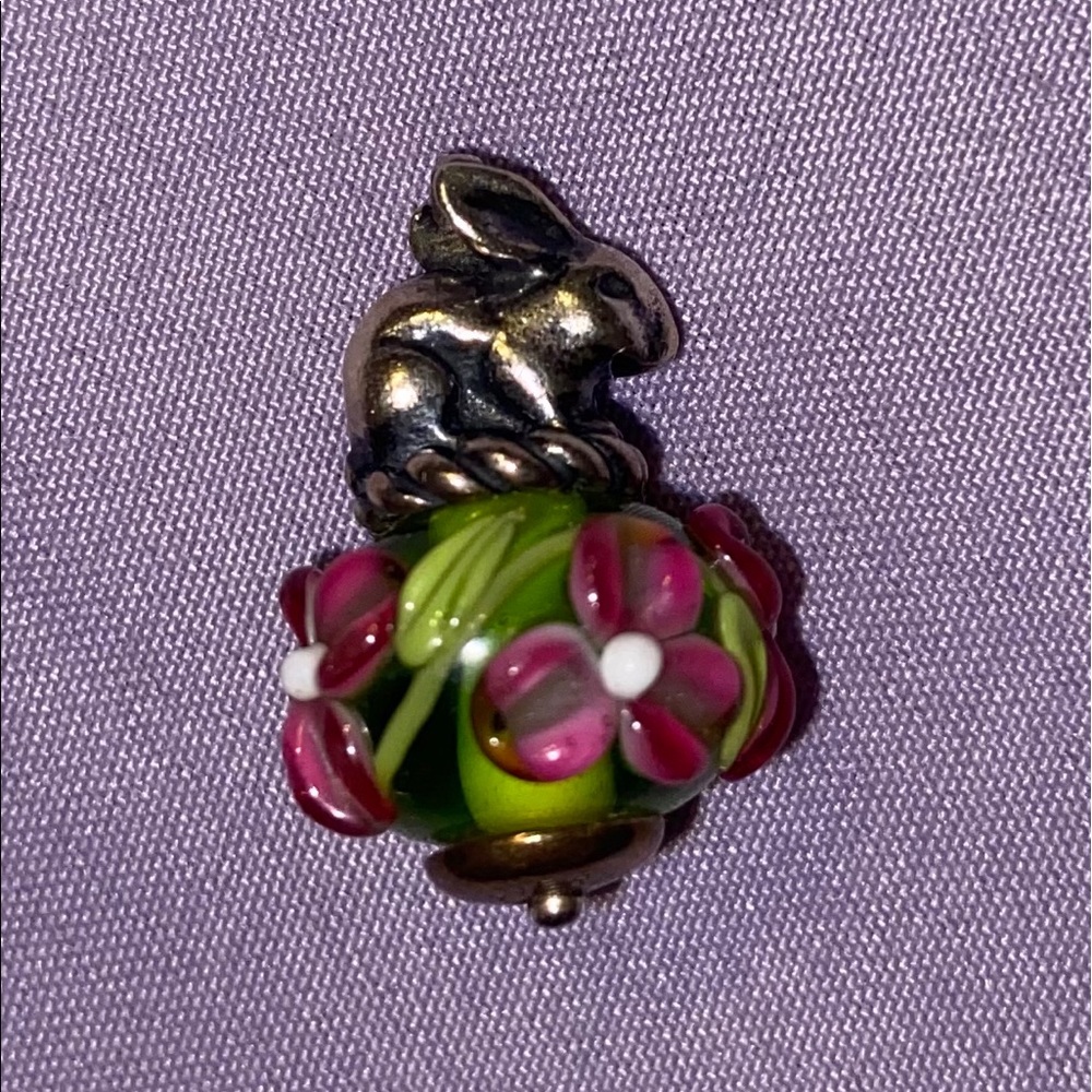 James Avery Spring Bunny Art Glass Charm